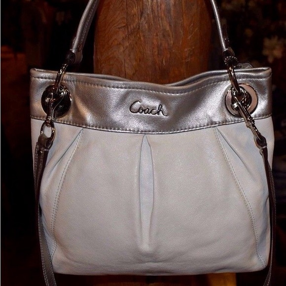 Coach 17605 Ashley Leather hippie silver and white shoulder crossbody bag - Picture 8 of 12